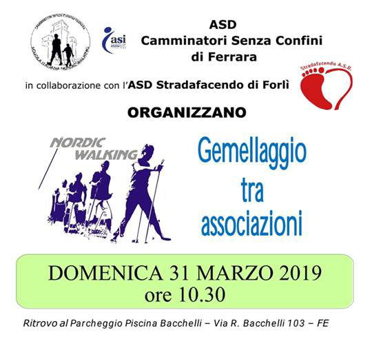 Al momento stai visualizzando Domenica 31 marzo 2019 – Gemellaggio tra i camminatori di Ferrara e Forlì