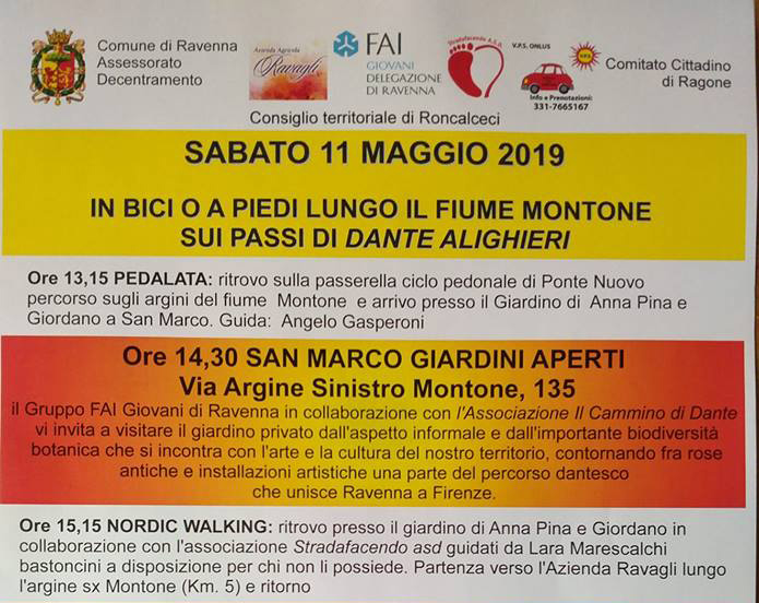 Al momento stai visualizzando Sabato 11 maggio 2019 – Sui passi di Dante Alighieri facendo Nordic Walking